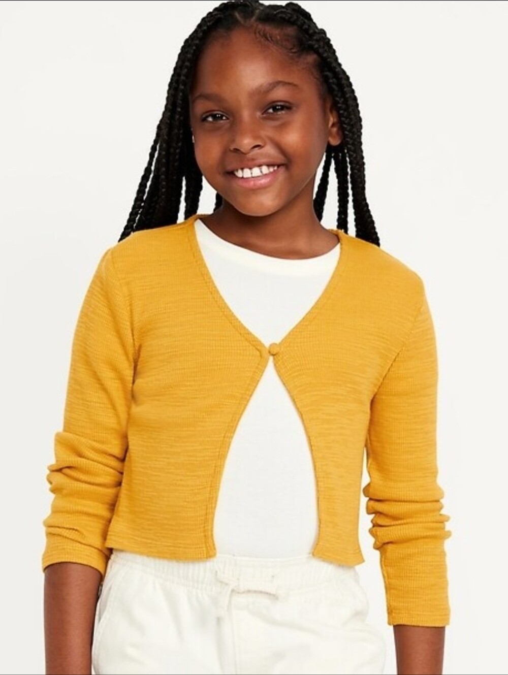 Old Navy Girls Buttoned Open Front Cardigan Gilded Age XSmall